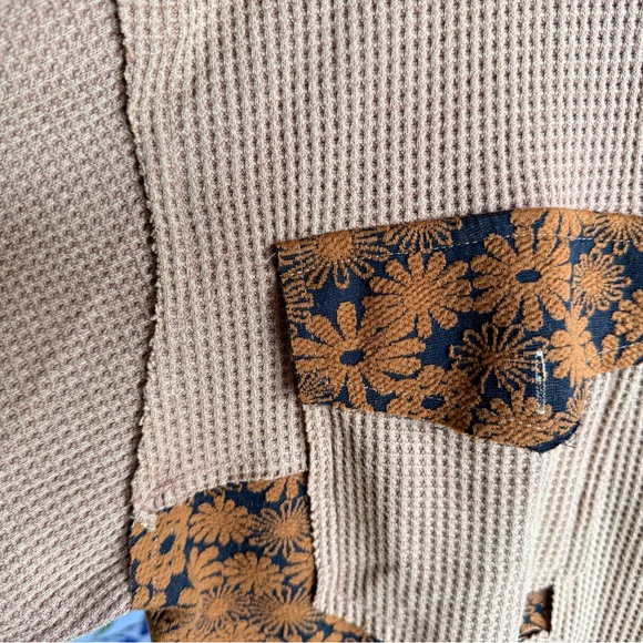 POL Multi Texture and Pattern Brown and  Tan Shacket, L - Picture 9 of 15